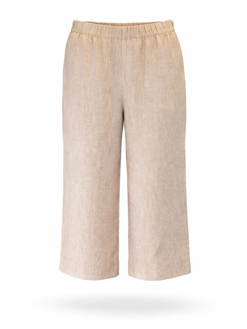 Pure Jill Womens Linen Beige Elastic Waist Relaxed Wide Leg Capri Pants size XL